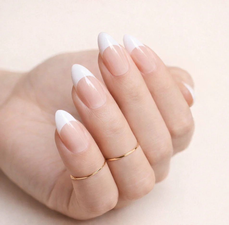 Faux Ongles French Nude Amande Mi-Longs